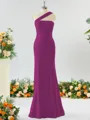 Elegant Sheath/Column One-Shoulder Stretch Crepe Bridesmaid Dress With Ruffles