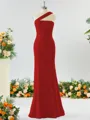 Elegant Sheath/Column One-Shoulder Stretch Crepe Bridesmaid Dress With Ruffles