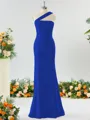 Elegant Sheath/Column One-Shoulder Stretch Crepe Bridesmaid Dress With Ruffles