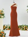 Elegant Sheath/Column One-Shoulder Stretch Crepe Bridesmaid Dress With Ruffles