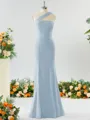 Elegant Sheath/Column One-Shoulder Stretch Crepe Bridesmaid Dress With Ruffles