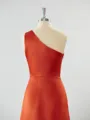 Sheath/Column One-Shoulder Splendid Satin Bridesmaid Dress With Slit