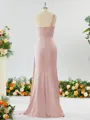 Sheath/Column Graceful One-Shoulder Silk like Satin Bridesmaid Dress With Slit