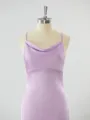 Sheath/Column Grand Square Open Back Silk like Satin Bridesmaid Dress