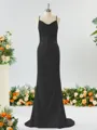 Sheath/Column Grand Square Open Back Silk like Satin Bridesmaid Dress