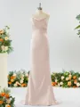 Sheath/Column Grand Square Open Back Silk like Satin Bridesmaid Dress