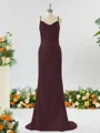 Sheath/Column Grand Square Open Back Silk like Satin Bridesmaid Dress