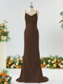 Sheath/Column Grand Square Open Back Silk like Satin Bridesmaid Dress