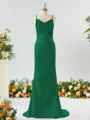Sheath/Column Grand Square Open Back Silk like Satin Bridesmaid Dress