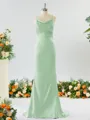 Sheath/Column Grand Square Open Back Silk like Satin Bridesmaid Dress