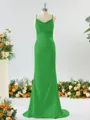 Sheath/Column Grand Square Open Back Silk like Satin Bridesmaid Dress