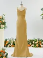 Sheath/Column Grand Square Open Back Silk like Satin Bridesmaid Dress