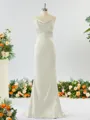Sheath/Column Grand Square Open Back Silk like Satin Bridesmaid Dress