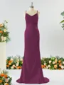 Sheath/Column Grand Square Open Back Silk like Satin Bridesmaid Dress