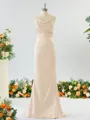 Sheath/Column Grand Square Open Back Silk like Satin Bridesmaid Dress
