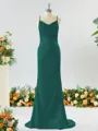 Sheath/Column Grand Square Open Back Silk like Satin Bridesmaid Dress