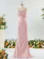 Sheath/Column Grand Square Open Back Silk like Satin Bridesmaid Dress