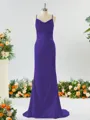 Sheath/Column Grand Square Open Back Silk like Satin Bridesmaid Dress
