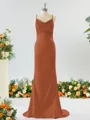 Sheath/Column Grand Square Open Back Silk like Satin Bridesmaid Dress