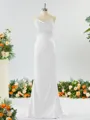 Sheath/Column Grand Square Open Back Silk like Satin Bridesmaid Dress