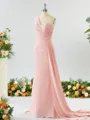 Sheath/Column Breathtaking One-Shoulder Chiffon Bridesmaid Dress With Slit
