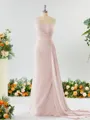 Sheath/Column Breathtaking One-Shoulder Chiffon Bridesmaid Dress With Slit