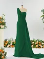 Sheath/Column Breathtaking One-Shoulder Chiffon Bridesmaid Dress With Slit