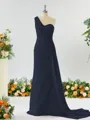 Sheath/Column Breathtaking One-Shoulder Chiffon Bridesmaid Dress With Slit