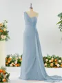Sheath/Column Breathtaking One-Shoulder Chiffon Bridesmaid Dress With Slit