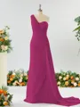 Sheath/Column Breathtaking One-Shoulder Chiffon Bridesmaid Dress With Slit