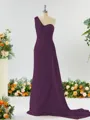Sheath/Column Breathtaking One-Shoulder Chiffon Bridesmaid Dress With Slit