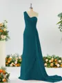 Sheath/Column Breathtaking One-Shoulder Chiffon Bridesmaid Dress With Slit