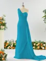 Sheath/Column Breathtaking One-Shoulder Chiffon Bridesmaid Dress With Slit