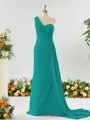 Sheath/Column Breathtaking One-Shoulder Chiffon Bridesmaid Dress With Slit