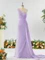 Sheath/Column Breathtaking One-Shoulder Chiffon Bridesmaid Dress With Slit