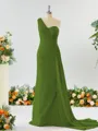 Sheath/Column Breathtaking One-Shoulder Chiffon Bridesmaid Dress With Slit