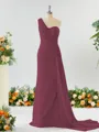 Sheath/Column Breathtaking One-Shoulder Chiffon Bridesmaid Dress With Slit