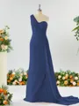 Sheath/Column Breathtaking One-Shoulder Chiffon Bridesmaid Dress With Slit
