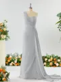 Sheath/Column Breathtaking One-Shoulder Chiffon Bridesmaid Dress With Slit