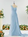 Sheath/Column Breathtaking One-Shoulder Chiffon Bridesmaid Dress With Slit