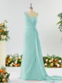 Sheath/Column Breathtaking One-Shoulder Chiffon Bridesmaid Dress With Slit