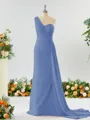 Sheath/Column Breathtaking One-Shoulder Chiffon Bridesmaid Dress With Slit