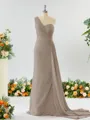 Sheath/Column Breathtaking One-Shoulder Chiffon Bridesmaid Dress With Slit