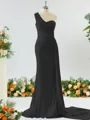 Gorgeous Sheath/Column One-Shoulder Jersey Bridesmaid Dress With Ruched