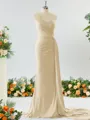 Gorgeous Sheath/Column One-Shoulder Jersey Bridesmaid Dress With Ruched