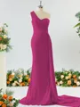 Gorgeous Sheath/Column One-Shoulder Jersey Bridesmaid Dress With Ruched