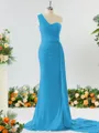 Gorgeous Sheath/Column One-Shoulder Jersey Bridesmaid Dress With Ruched