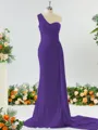 Gorgeous Sheath/Column One-Shoulder Jersey Bridesmaid Dress With Ruched