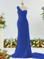 Gorgeous Sheath/Column One-Shoulder Jersey Bridesmaid Dress With Ruched