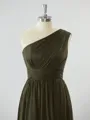 Luxurious A-line One-Shoulder Chiffon Bridesmaid Dress With Ruffles